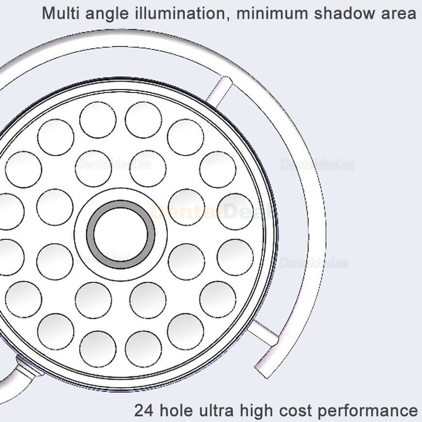 72W Wall-Mounted Dental Surgical Lamp 24 LEDs Dental Shadowless Operating Light